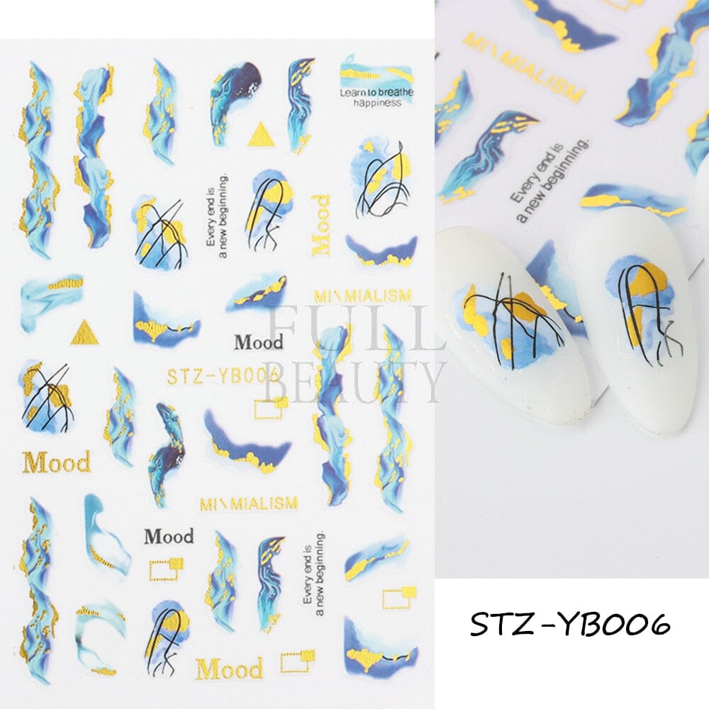 3D Black Snake Leaf Stickers for Nails Geometry Animal Simple Design Manicure Inspired Nail Decals Sliders DIY Decor GLSTZ-CS059 inkedbutterfly1 Amry Green