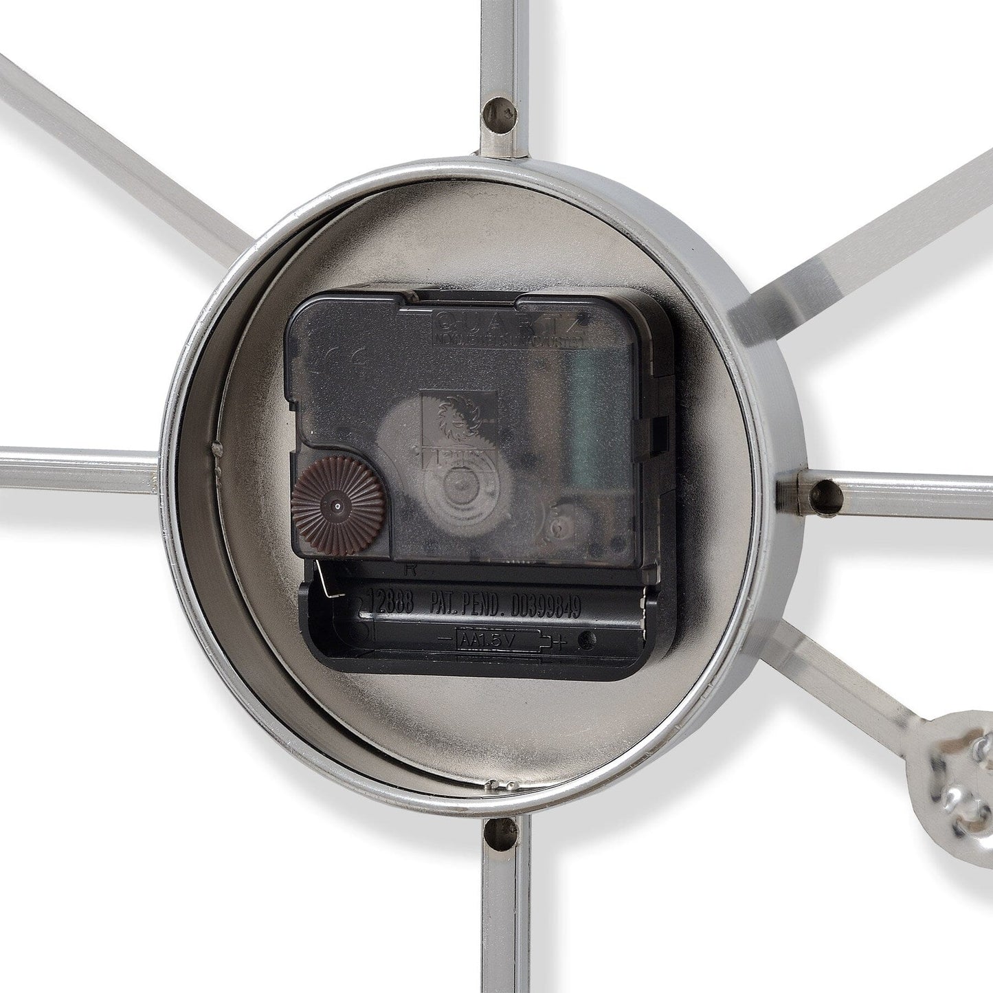 Large Nickel Skeleton Wall Clock Hill Interiors