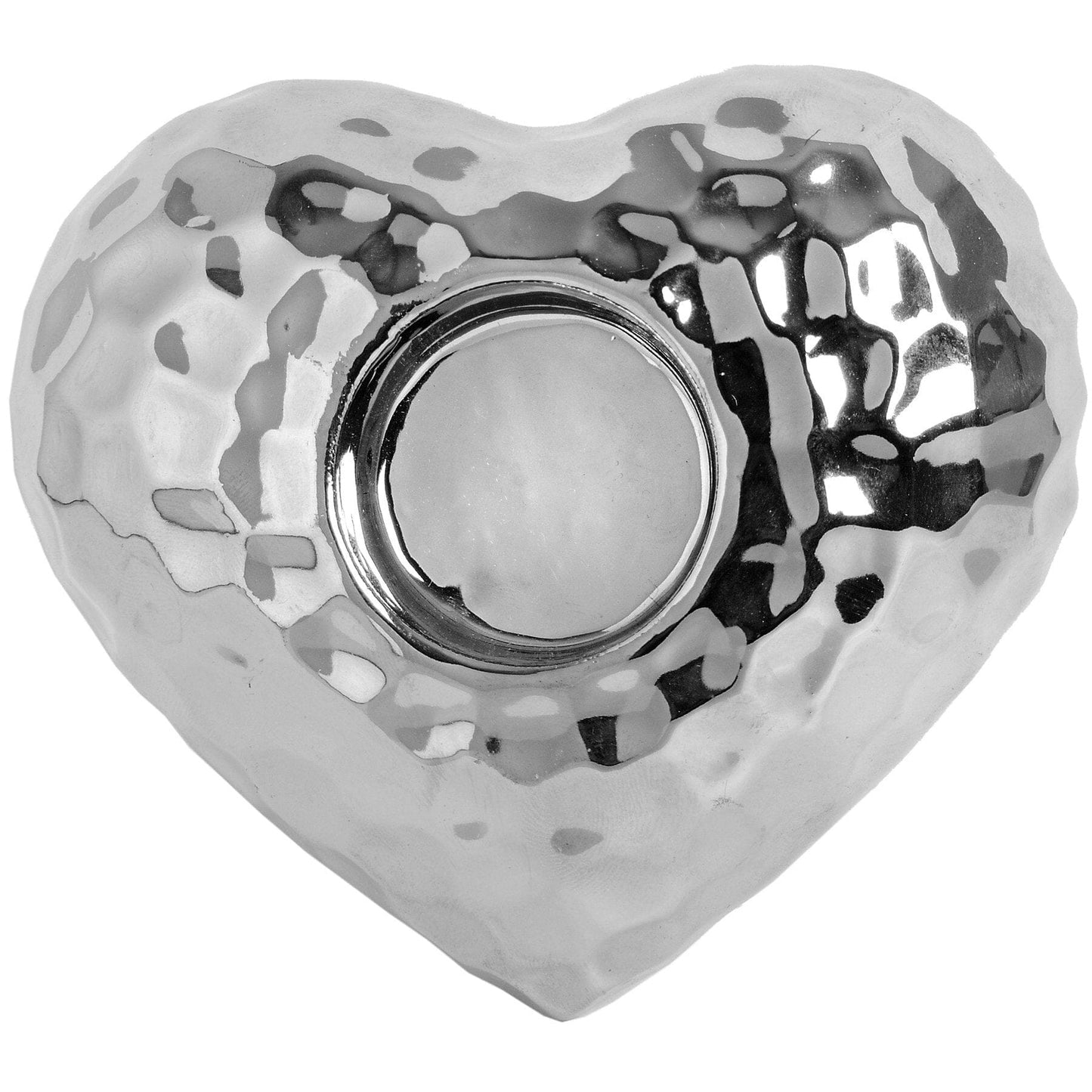 Love Heart Tea Light Holder in Dimple Effect Hill Interiors