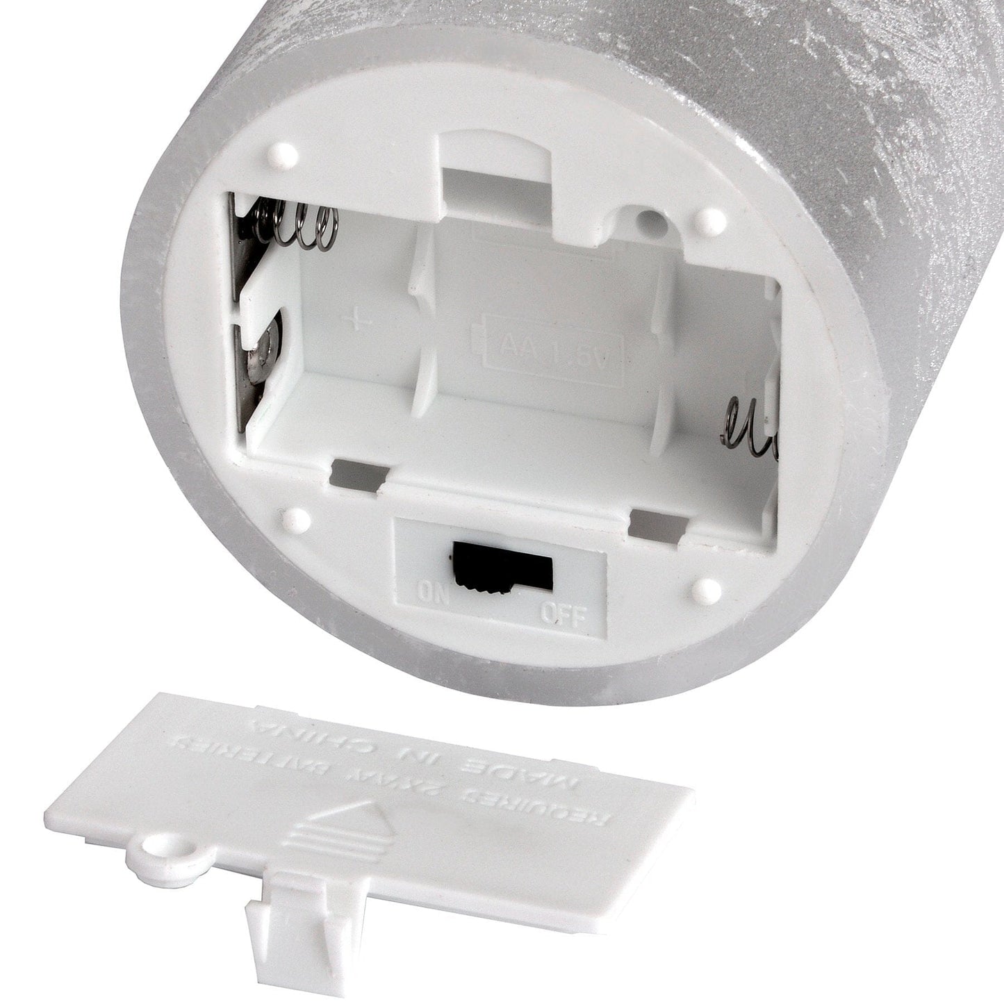 Luxe Collection 3.5 x 9 Silver Flicker Flame LED Wax Candle Hill Interiors