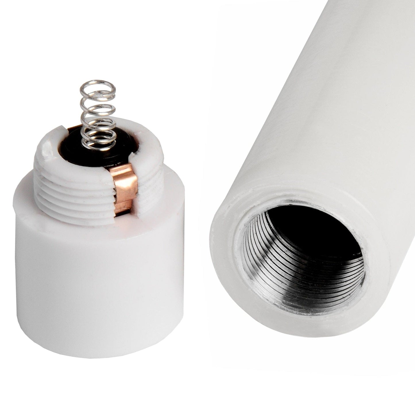 Pair Of White Luxe Flickering Flame LED Wax Dinner Candles Hill Interiors