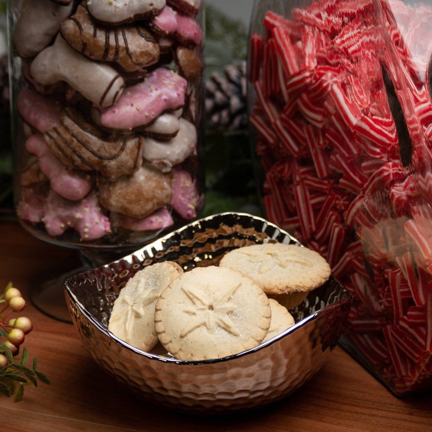 Silver Ceramic Dimple Effect Display Bowl - Small Hill Interiors