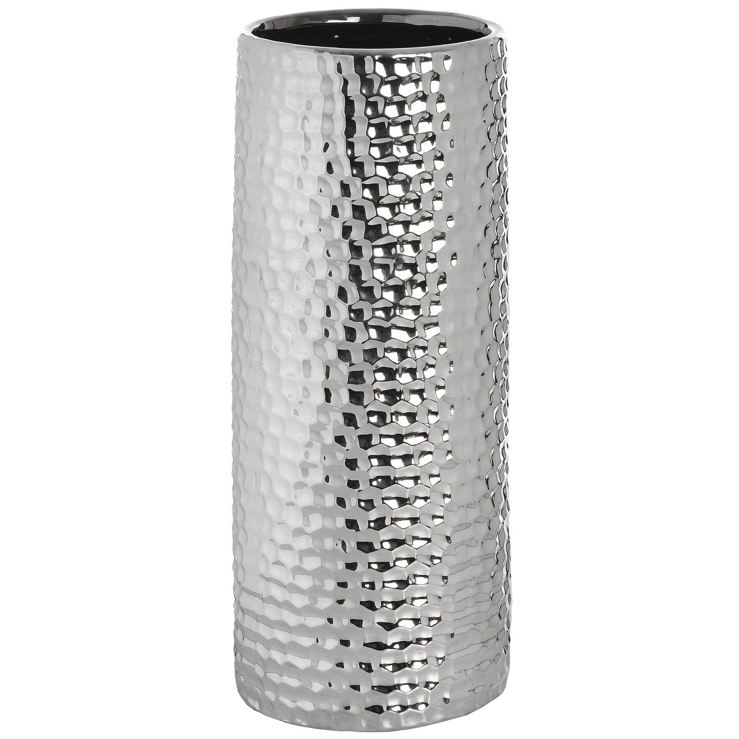 Silver Ceramic Umbrella Stand in Dimple Effect Hill Interiors