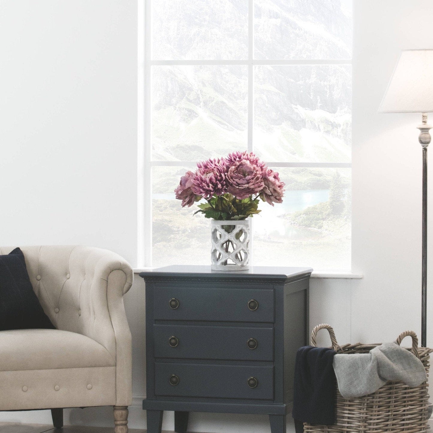 Small Stone Effect Patterned Candle Holder Hill Interiors