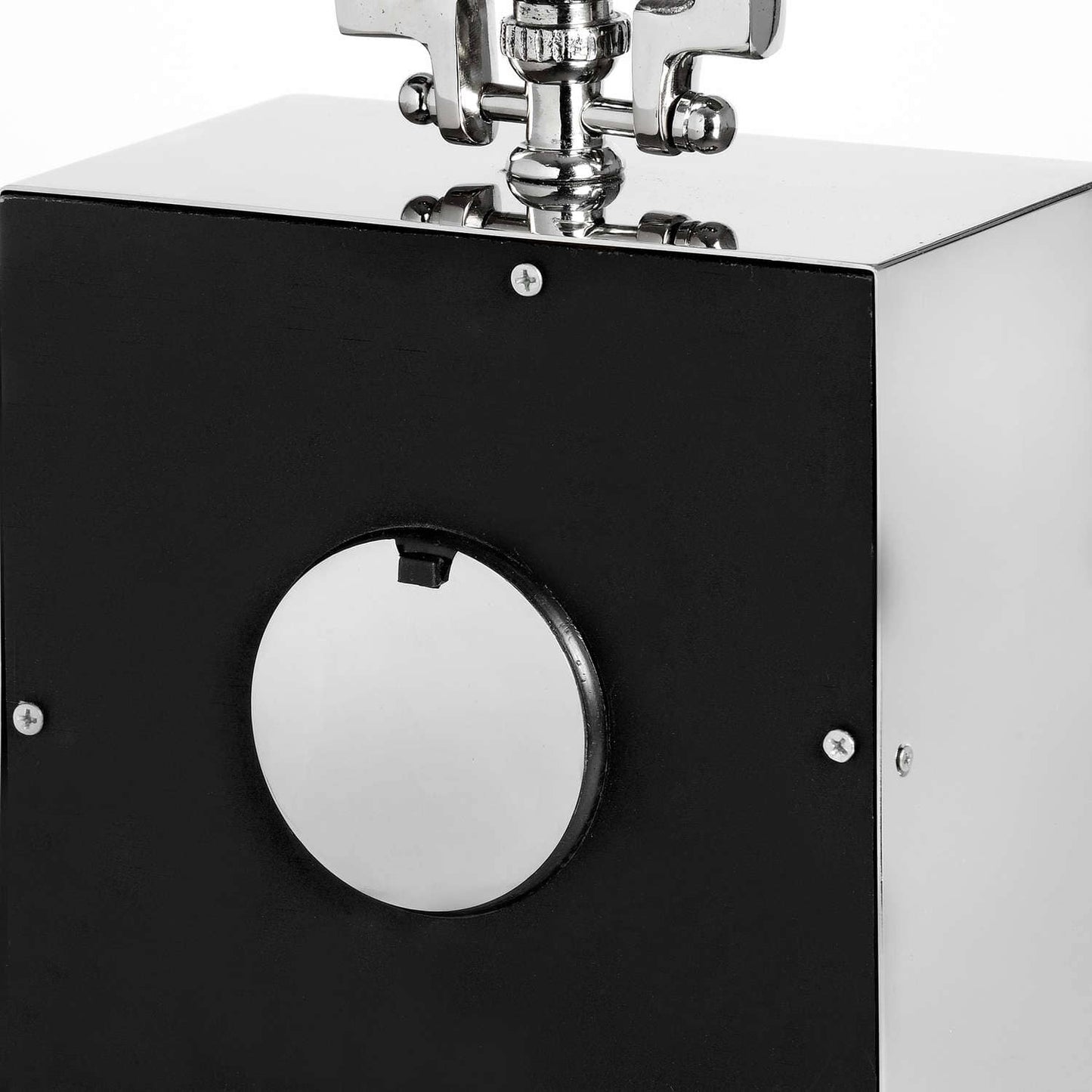 Square Nickel Table Clock Hill Interiors