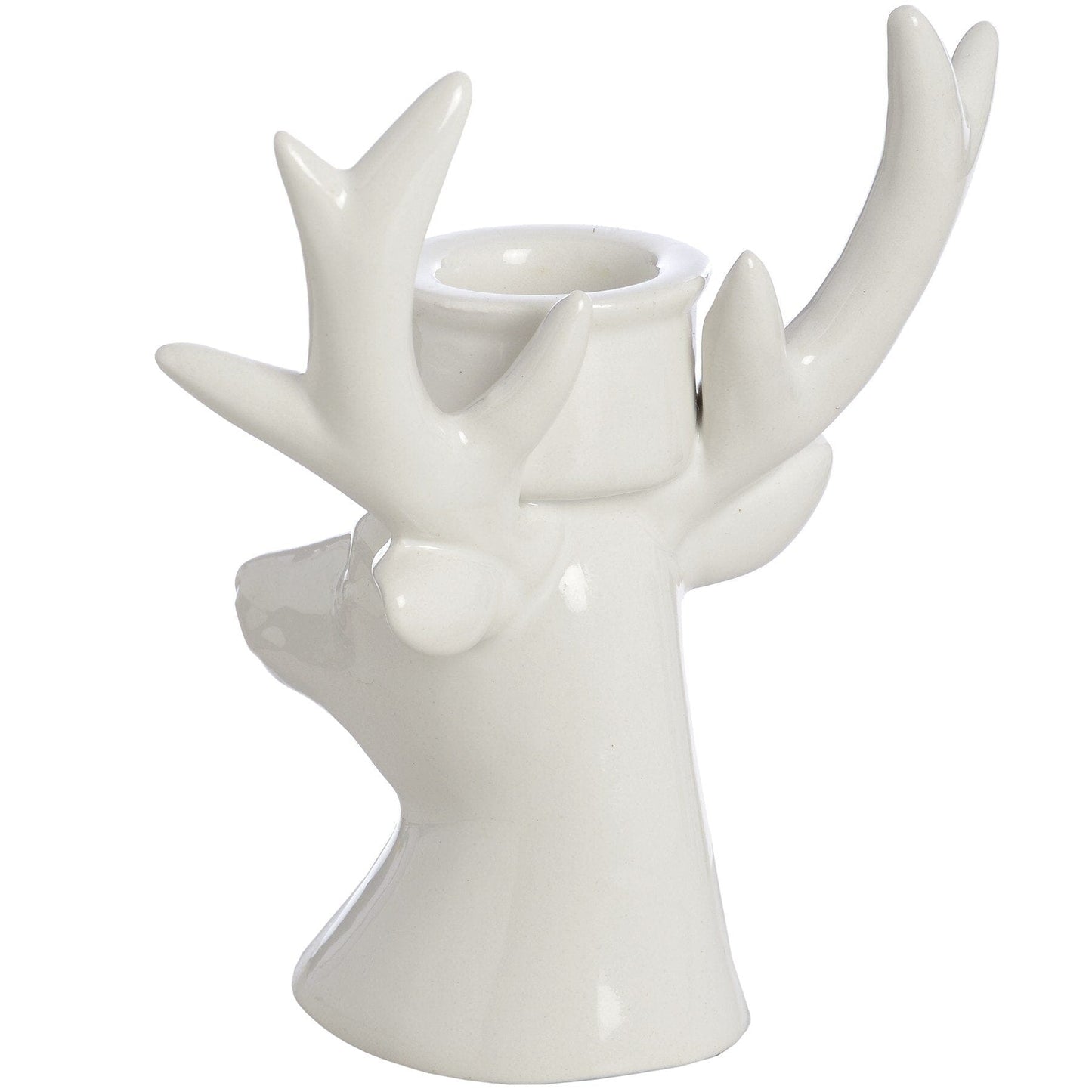 White Deer Candle Holders Hill Interiors
