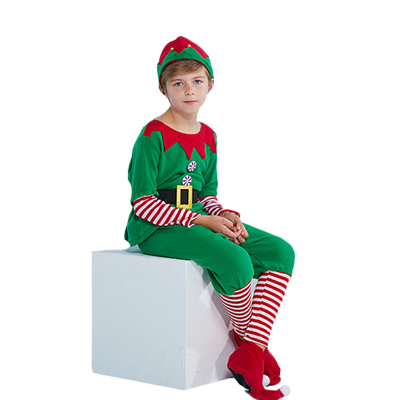 Source manufacturers of a cross-border Christmas holiday clothing children's Christmas elves 6 set wholesale spot