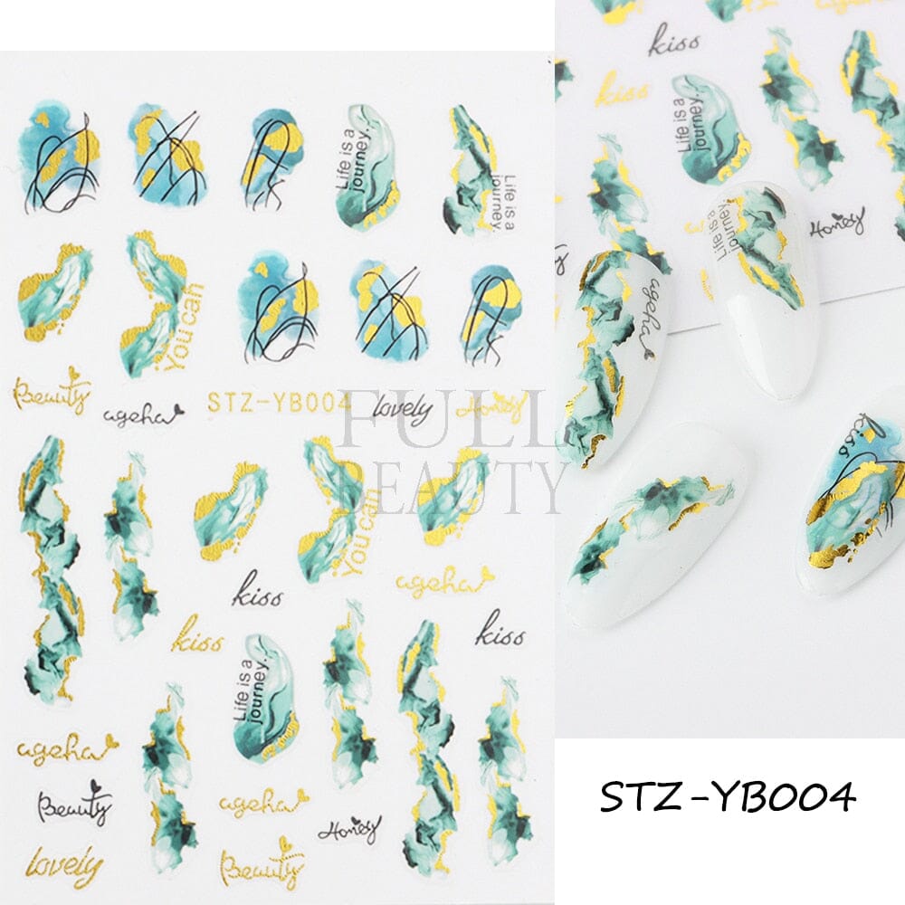 3D Black Snake Leaf Stickers for Nails Geometry Animal Simple Design Manicure Inspired Nail Decals Sliders DIY Decor GLSTZ-CS059 inkedbutterfly1 