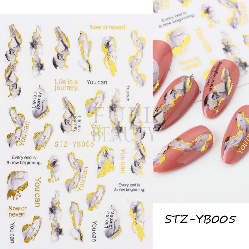 3D Black Snake Leaf Stickers for Nails Geometry Animal Simple Design Manicure Inspired Nail Decals Sliders DIY Decor GLSTZ-CS059 inkedbutterfly1 Camel Color 