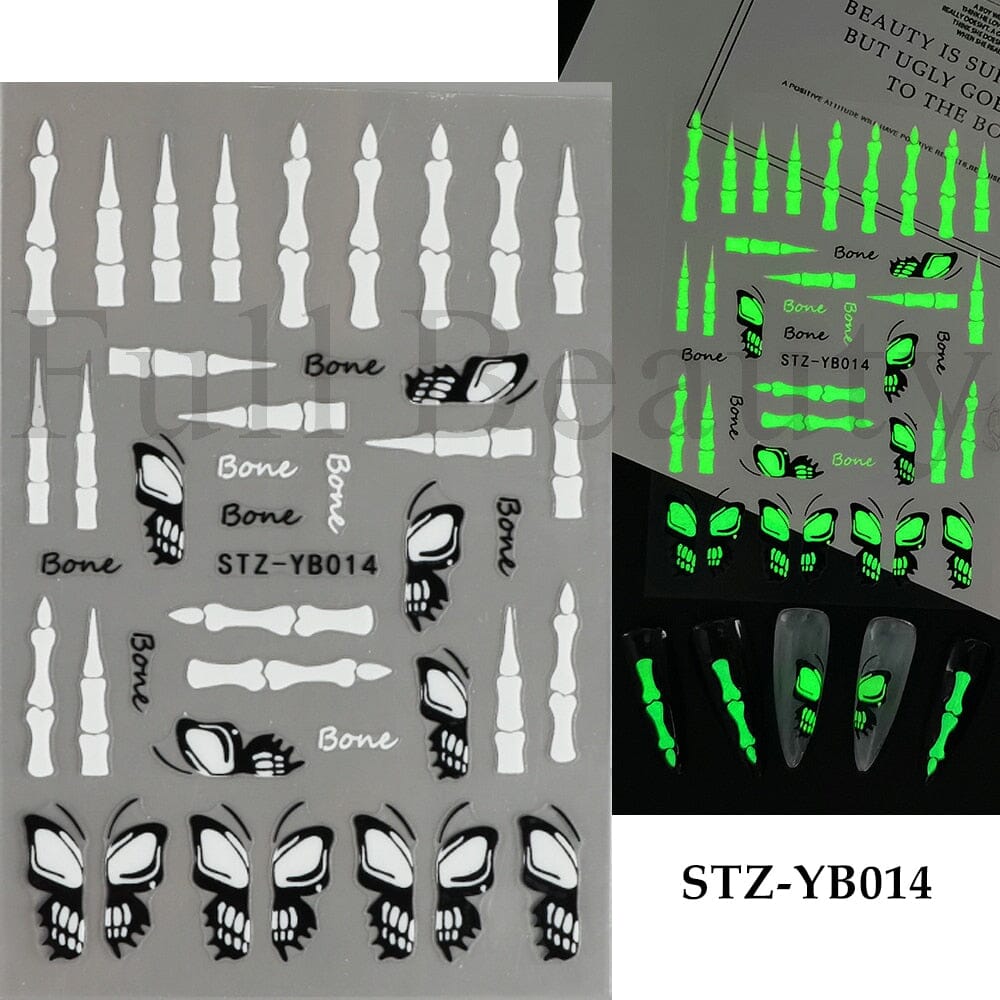 3D Black Snake Leaf Stickers for Nails Geometry Animal Simple Design Manicure Inspired Nail Decals Sliders DIY Decor GLSTZ-CS059 inkedbutterfly1 Grad Pink 