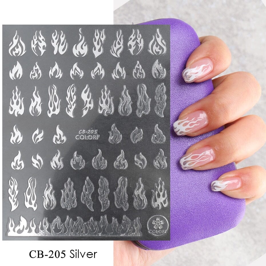 3D Black Snake Leaf Stickers for Nails Geometry Animal Simple Design Manicure Inspired Nail Decals Sliders DIY Decor GLSTZ-CS059 inkedbutterfly1 Gray 
