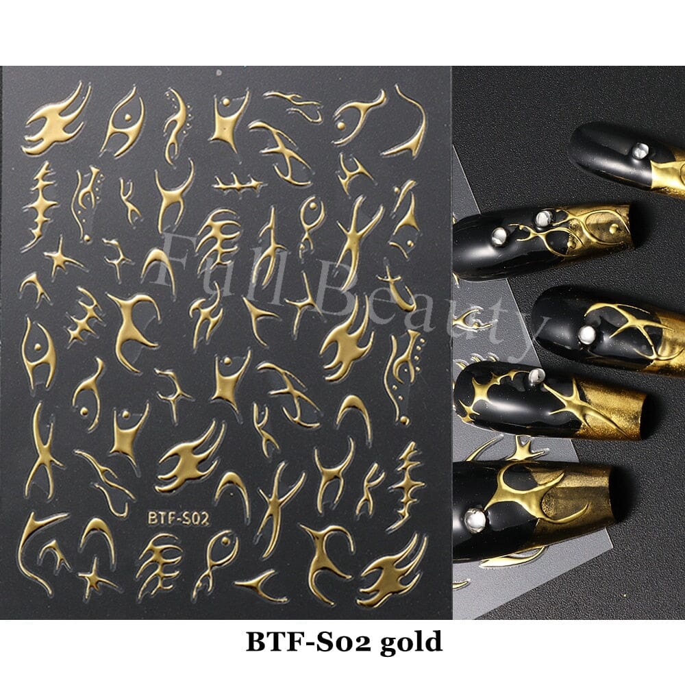 3D Black Snake Leaf Stickers for Nails Geometry Animal Simple Design Manicure Inspired Nail Decals Sliders DIY Decor GLSTZ-CS059 inkedbutterfly1 Honeydew 