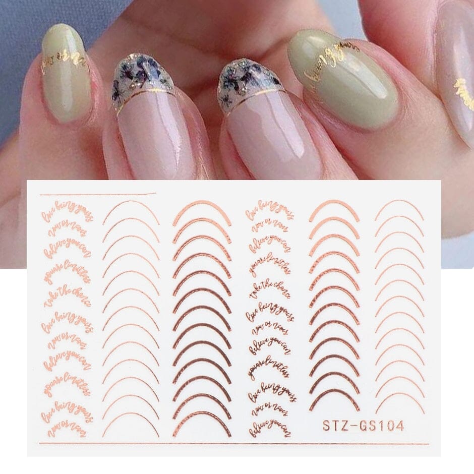 3D Black Snake Leaf Stickers for Nails Geometry Animal Simple Design Manicure Inspired Nail Decals Sliders DIY Decor GLSTZ-CS059 inkedbutterfly1 light green 