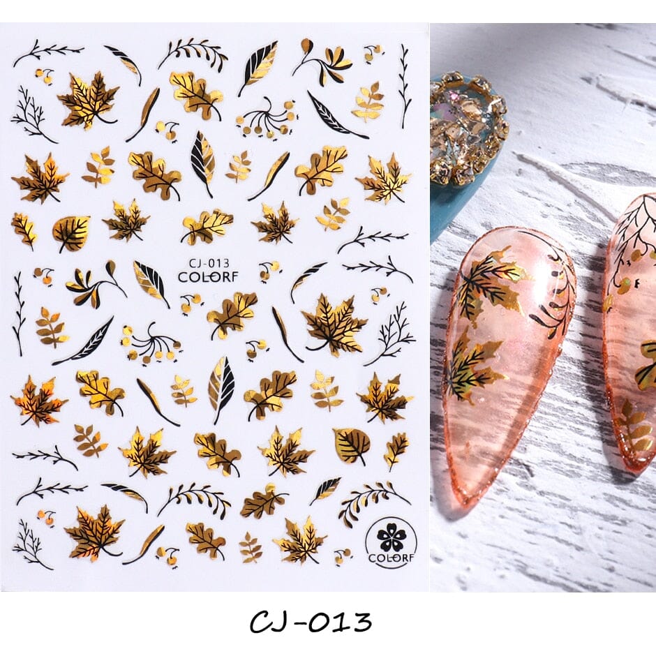 3D Black Snake Leaf Stickers for Nails Geometry Animal Simple Design Manicure Inspired Nail Decals Sliders DIY Decor GLSTZ-CS059 inkedbutterfly1 Peach 