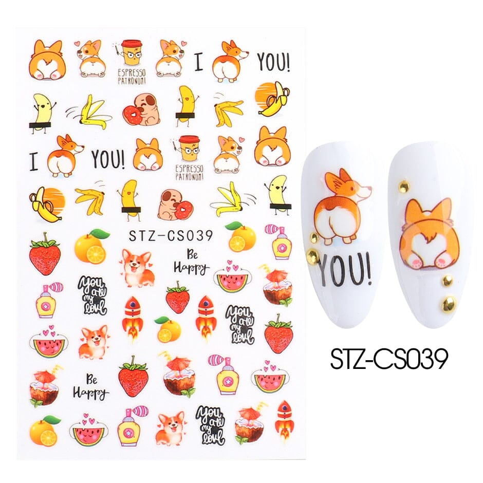 3D Black Snake Leaf Stickers for Nails Geometry Animal Simple Design Manicure Inspired Nail Decals Sliders DIY Decor GLSTZ-CS059 inkedbutterfly1 plum 