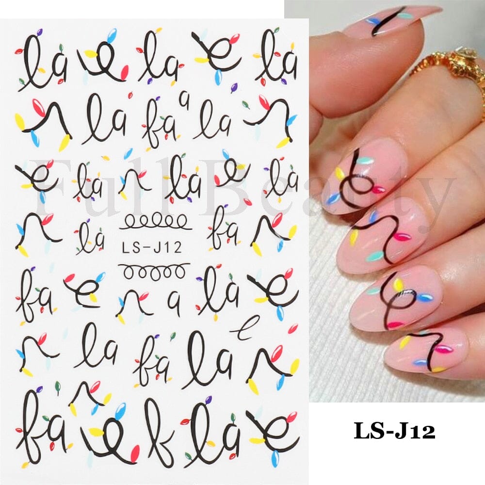 3D Black Snake Leaf Stickers for Nails Geometry Animal Simple Design Manicure Inspired Nail Decals Sliders DIY Decor GLSTZ-CS059 inkedbutterfly1 Rosy 