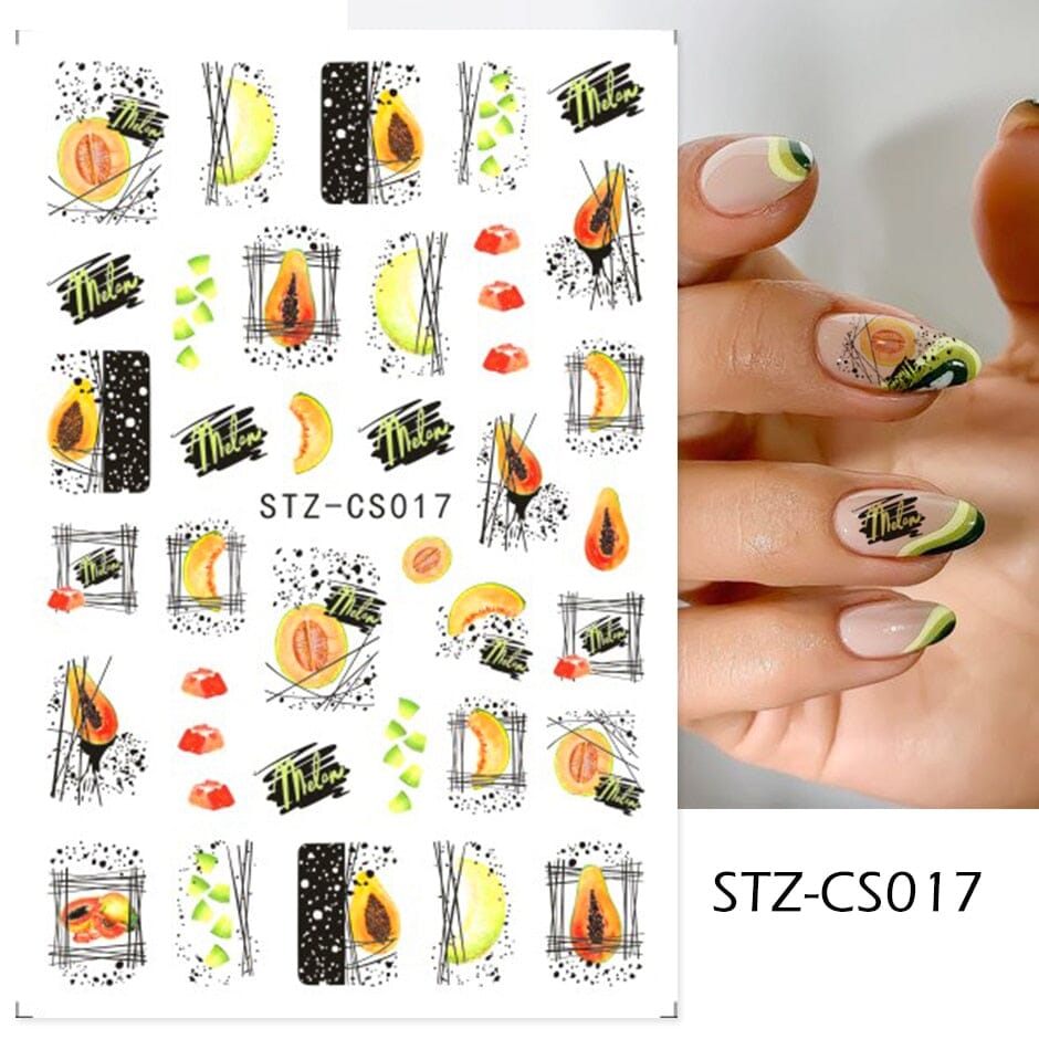 3D Black Snake Leaf Stickers for Nails Geometry Animal Simple Design Manicure Inspired Nail Decals Sliders DIY Decor GLSTZ-CS059 inkedbutterfly1 Silver 