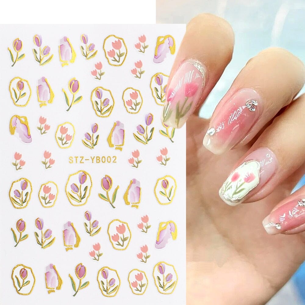 3D Black Snake Leaf Stickers for Nails Geometry Animal Simple Design Manicure Inspired Nail Decals Sliders DIY Decor GLSTZ-CS059 inkedbutterfly1 Silver Gray 