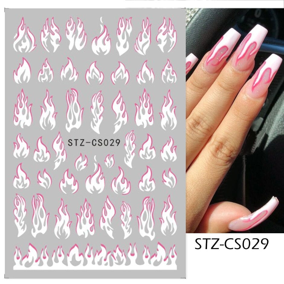 3D Black Snake Leaf Stickers for Nails Geometry Animal Simple Design Manicure Inspired Nail Decals Sliders DIY Decor GLSTZ-CS059 inkedbutterfly1 Transparent 