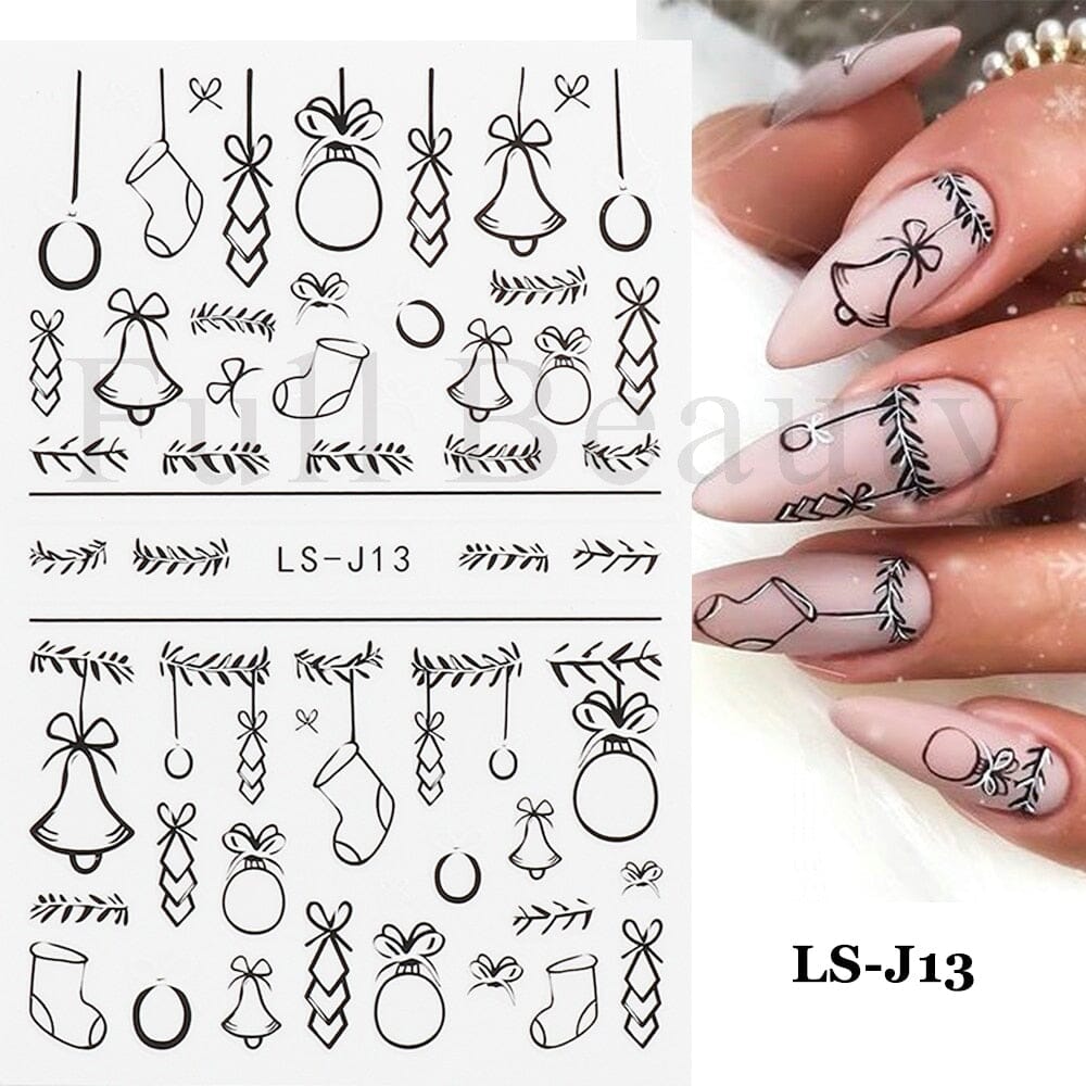 3D Black Snake Leaf Stickers for Nails Geometry Animal Simple Design Manicure Inspired Nail Decals Sliders DIY Decor GLSTZ-CS059 inkedbutterfly1 Violet 