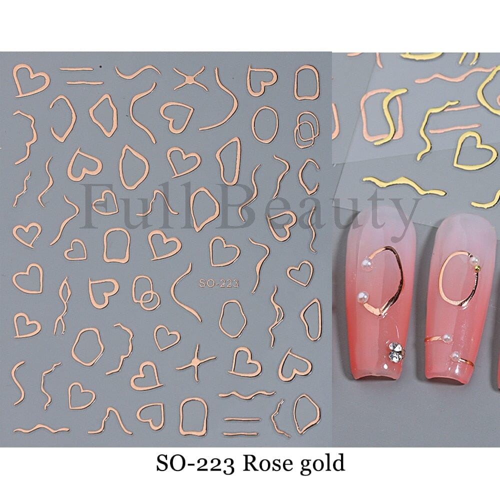 3D Black Snake Leaf Stickers for Nails Geometry Animal Simple Design Manicure Inspired Nail Decals Sliders DIY Decor GLSTZ-CS059 inkedbutterfly1 Watermelon red 