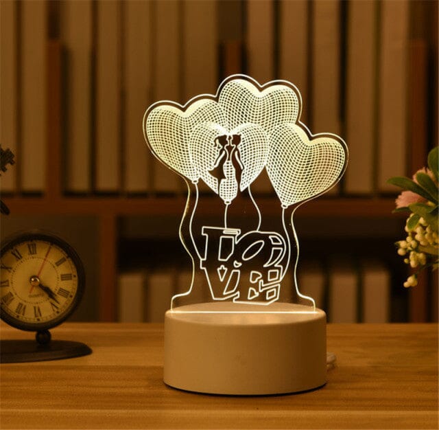 inkedbutterfly1 3D Lamp Acrylic USB LED Night Lights Neon Sign Lamp Xmas Christmas Decorations for Home Bedroom Birthday Decor Wedding Gifts