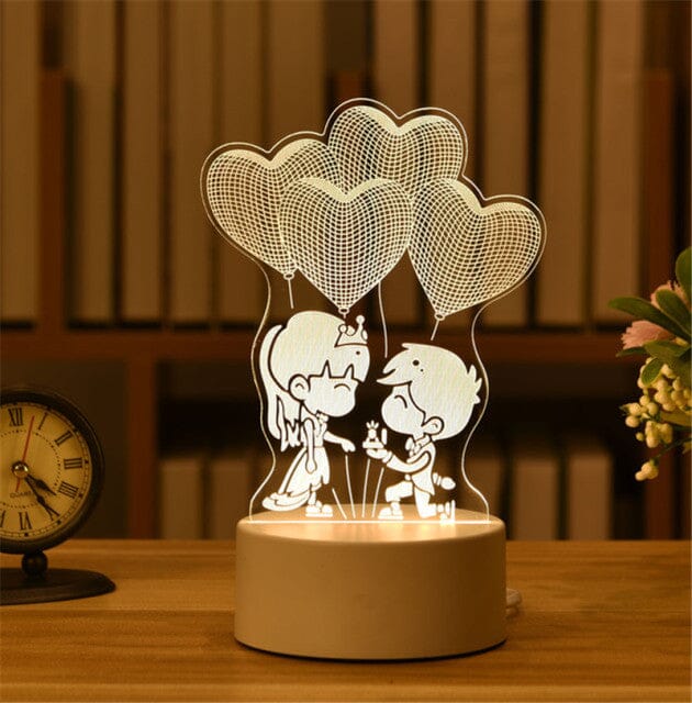 inkedbutterfly1 3D Lamp Acrylic USB LED Night Lights Neon Sign Lamp Xmas Christmas Decorations for Home Bedroom Birthday Decor Wedding Gifts