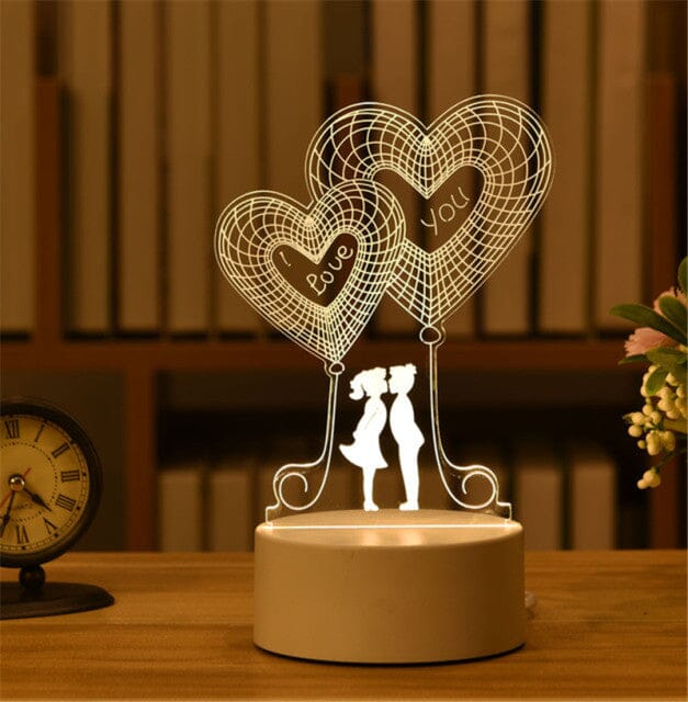 inkedbutterfly1 3D Lamp Acrylic USB LED Night Lights Neon Sign Lamp Xmas Christmas Decorations for Home Bedroom Birthday Decor Wedding Gifts