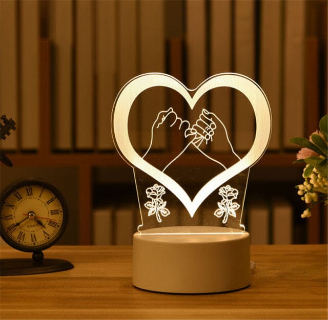 inkedbutterfly1 3D Lamp Acrylic USB LED Night Lights Neon Sign Lamp Xmas Christmas Decorations for Home Bedroom Birthday Decor Wedding Gifts
