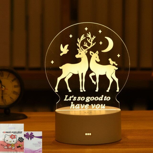 inkedbutterfly1 3D Lamp Acrylic USB LED Night Lights Neon Sign Lamp Xmas Christmas Decorations for Home Bedroom Birthday Decor Wedding Gifts