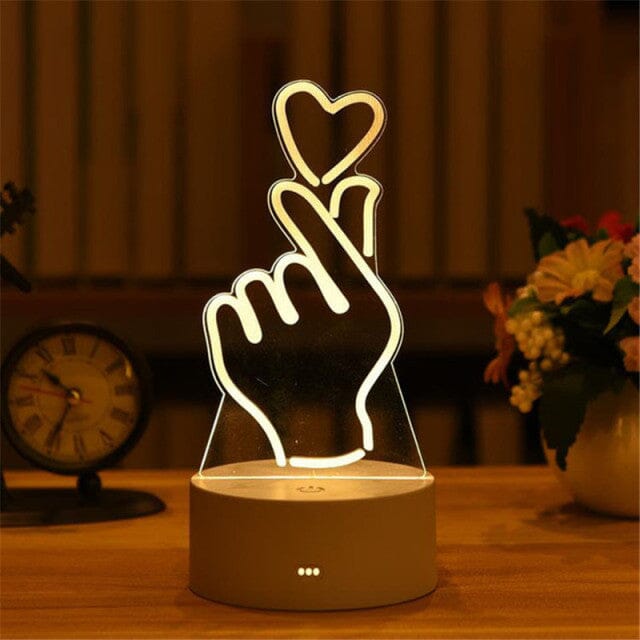 inkedbutterfly1 3D Lamp Acrylic USB LED Night Lights Neon Sign Lamp Xmas Christmas Decorations for Home Bedroom Birthday Decor Wedding Gifts