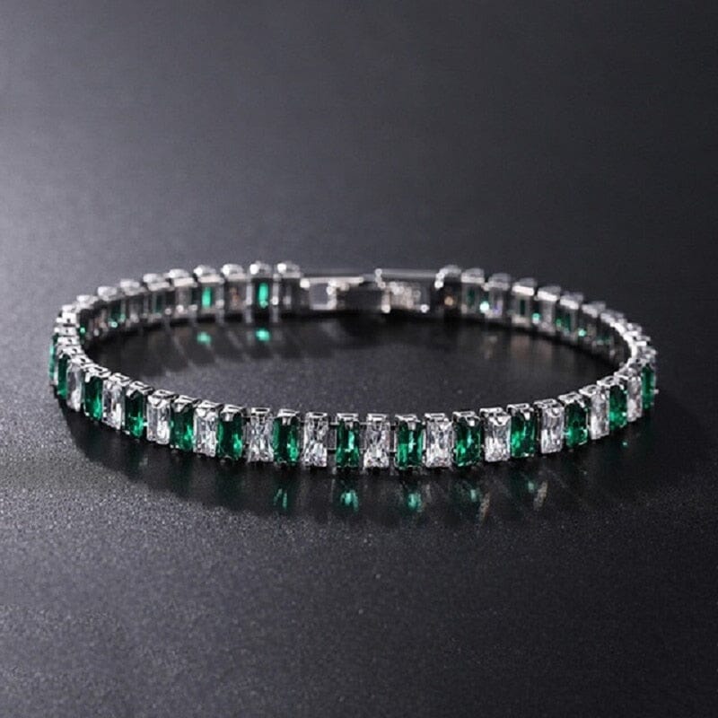 4mm Cubic Zirconia Green Tennis Bracelet Chain Bracelets For Women Men Gold Silver Color Hand Chain CZ Chain Homme Jewelry inkedbutterfly1 