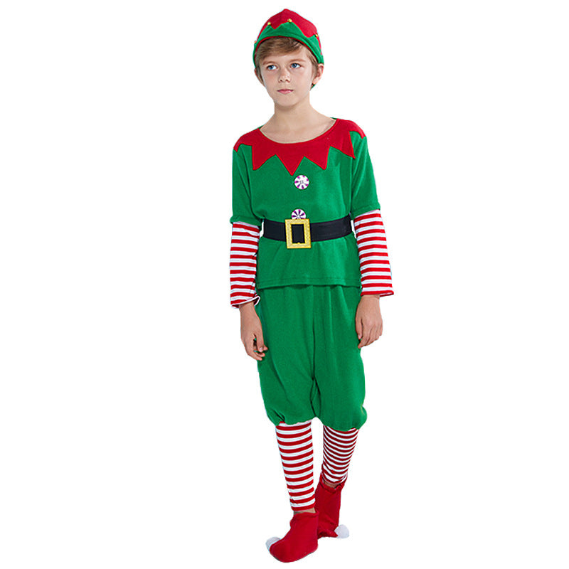 Source manufacturers of a cross-border Christmas holiday clothing children's Christmas elves 6 set wholesale spot