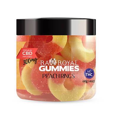 RA Royal CBD - CBD Edible - Peach Ring Gummies - 300mg-1200mg