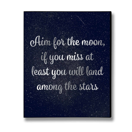 Aim For The Moon Silver Foil Plaque Hill Interiors 