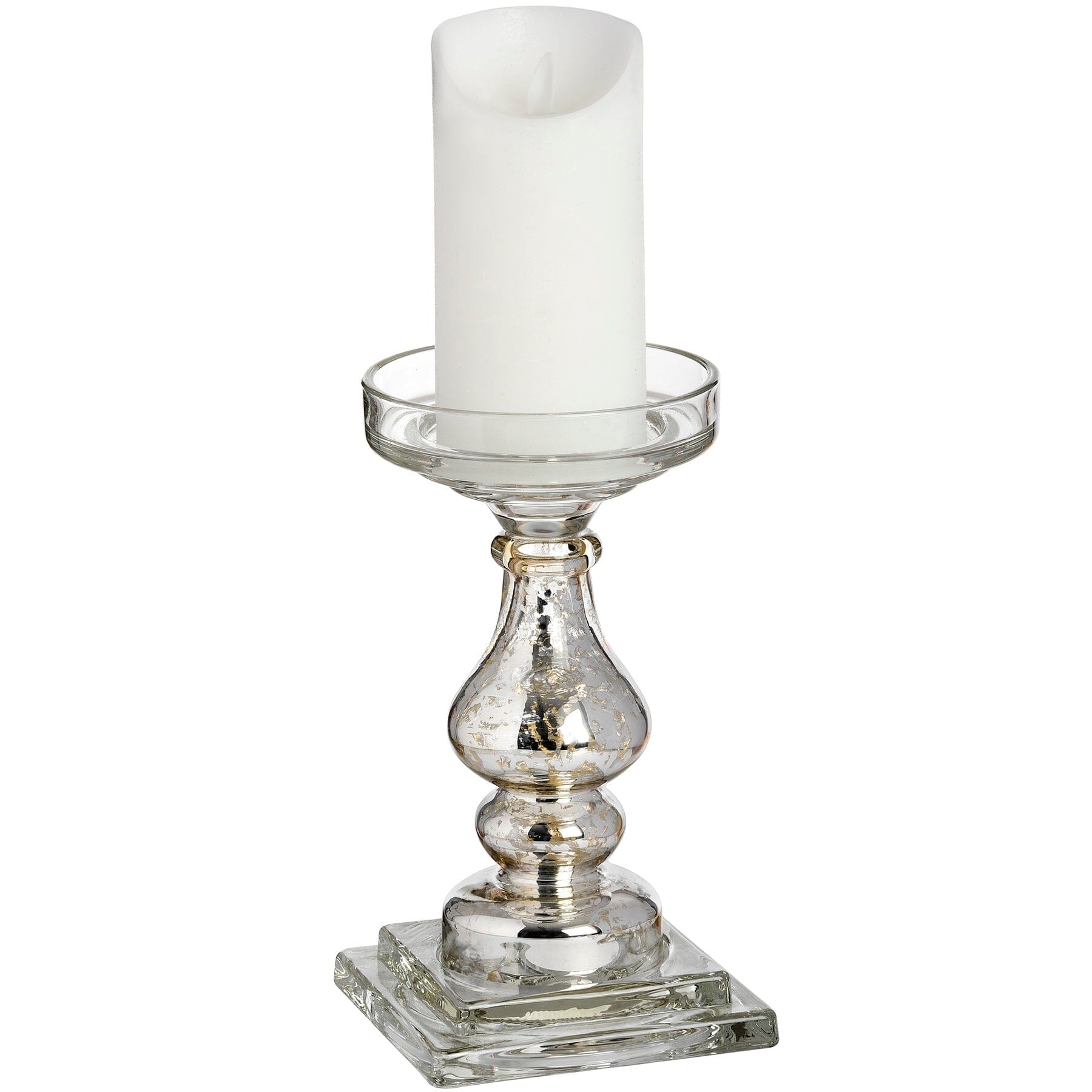 Antique Silver Glass Candle Column Hill Interiors 