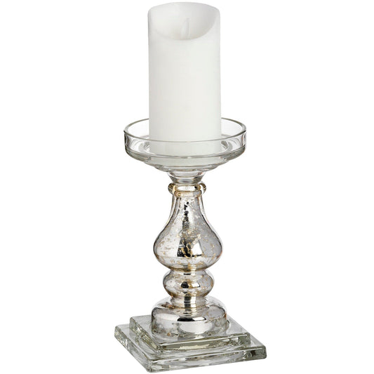 Antique Silver Glass Candle Column Hill Interiors 