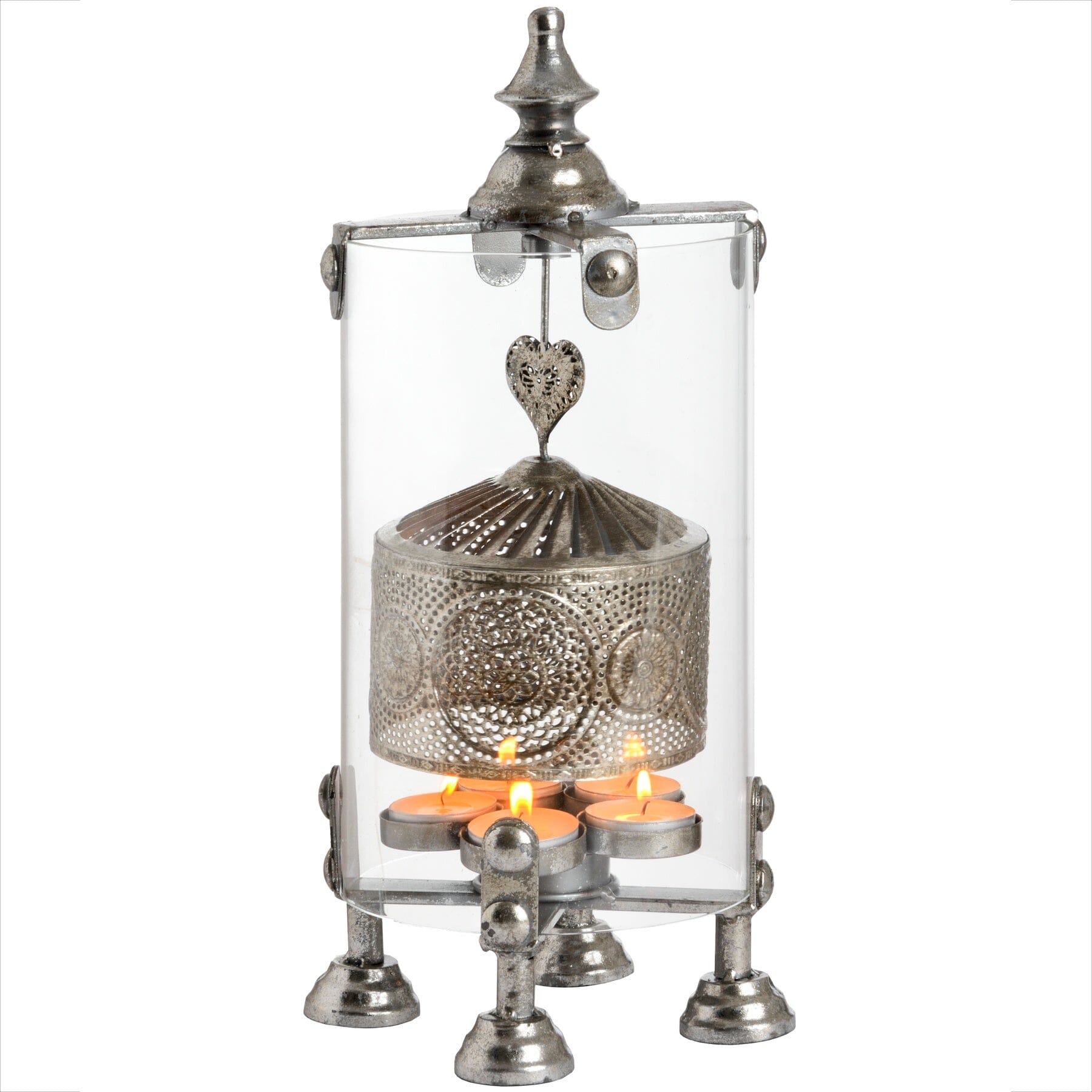 Antique Silver Heart Lantern Spinner Hill Interiors 