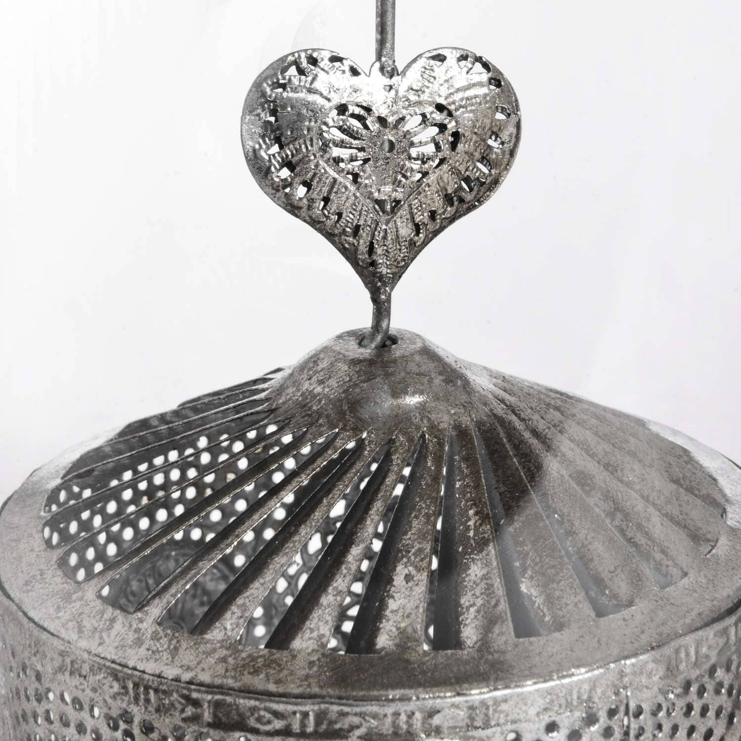 Antique Silver Heart Lantern Spinner Hill Interiors 