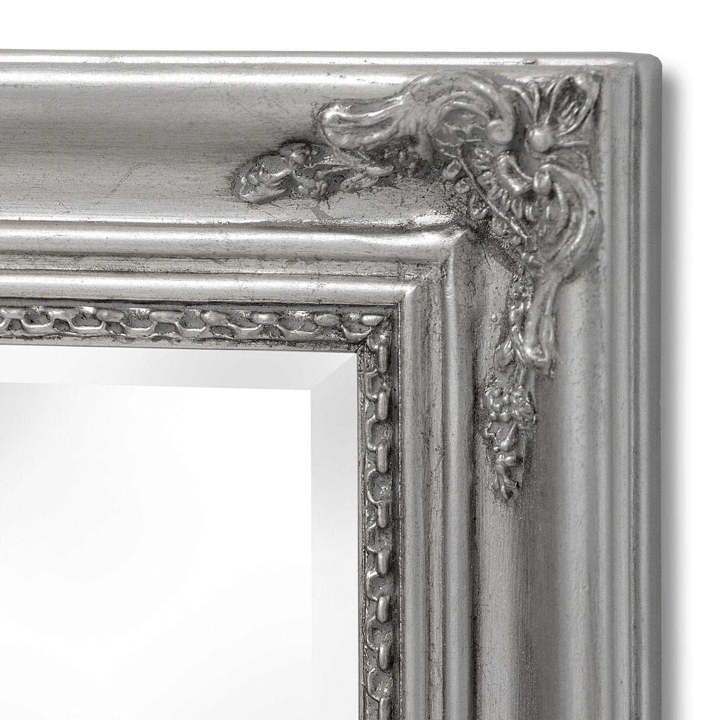 Baroque Slimline Antique Silver Full Length Mirror Hill Interiors 