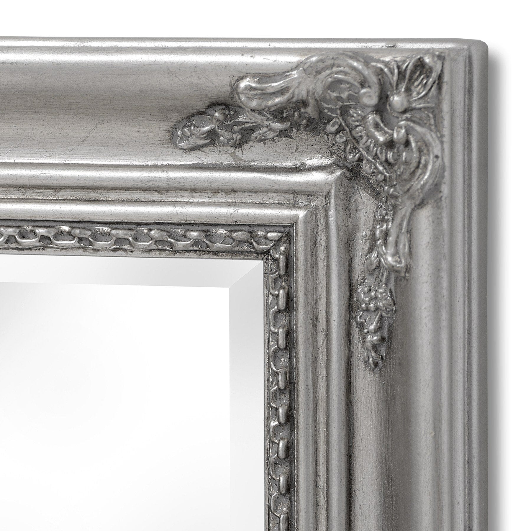 Baroque Slimline Antique Silver Full Length Mirror Hill Interiors 