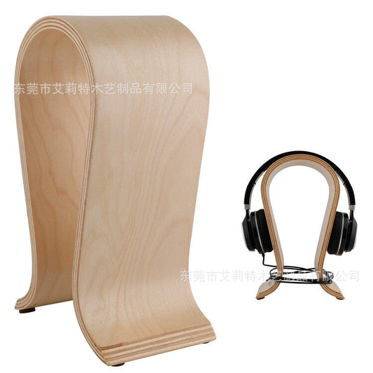 inkedbutterfly1 Bluetooth headset stand Guangdong U-shaped headphone hanger display stand walnut solid wood creative headset stand