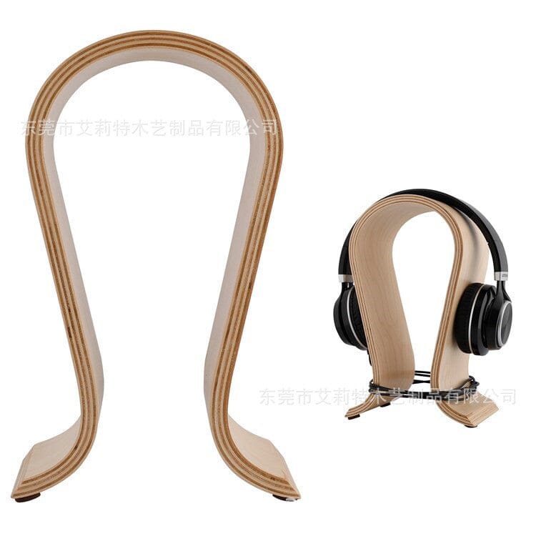 inkedbutterfly1 Bluetooth headset stand Guangdong U-shaped headphone hanger display stand walnut solid wood creative headset stand