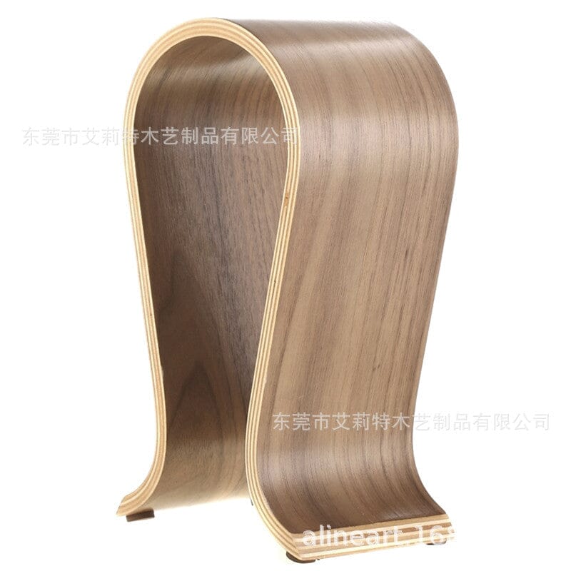 inkedbutterfly1 Bluetooth headset stand Guangdong U-shaped headphone hanger display stand walnut solid wood creative headset stand