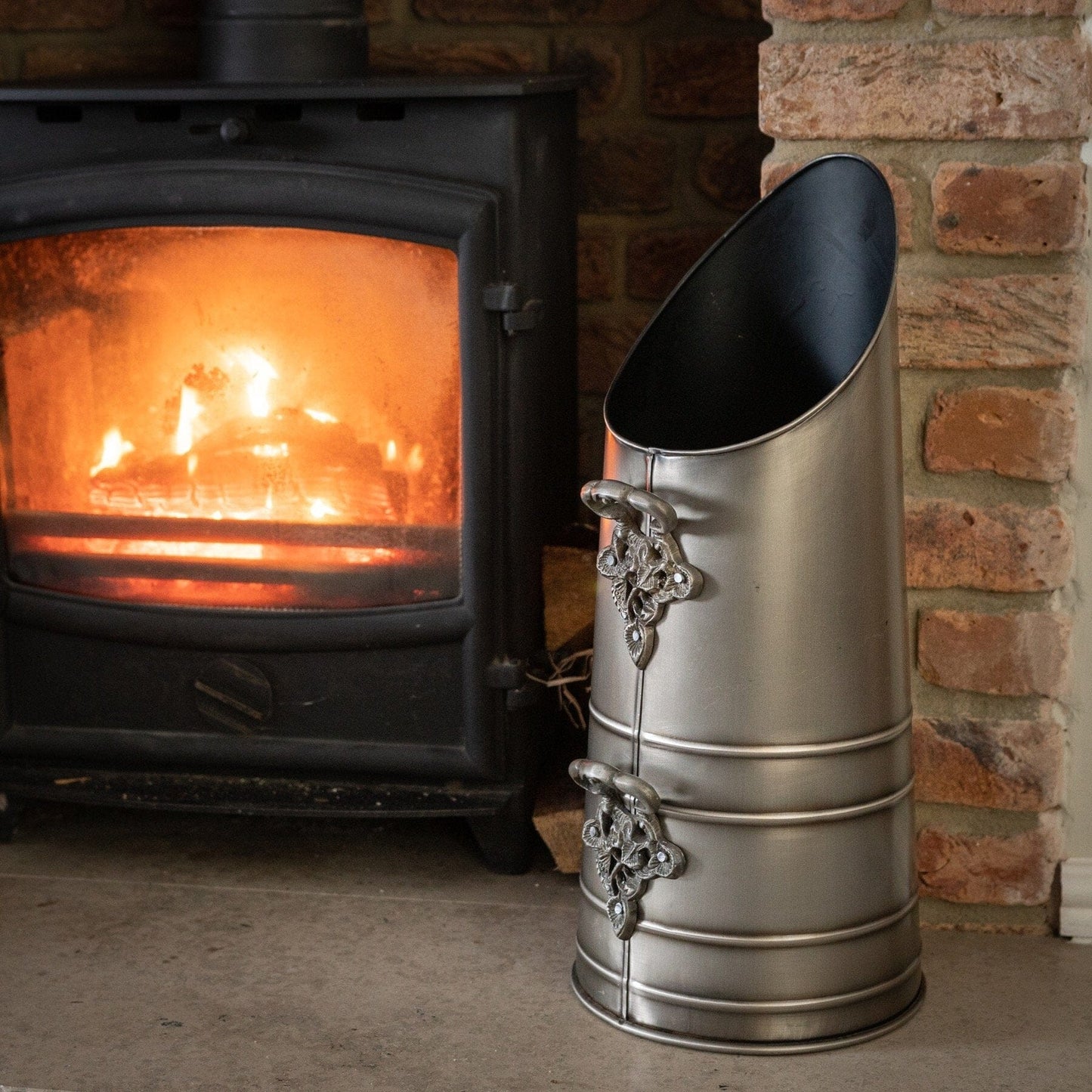 Coal Scuttle In Antique Pewter Finish Hill Interiors 