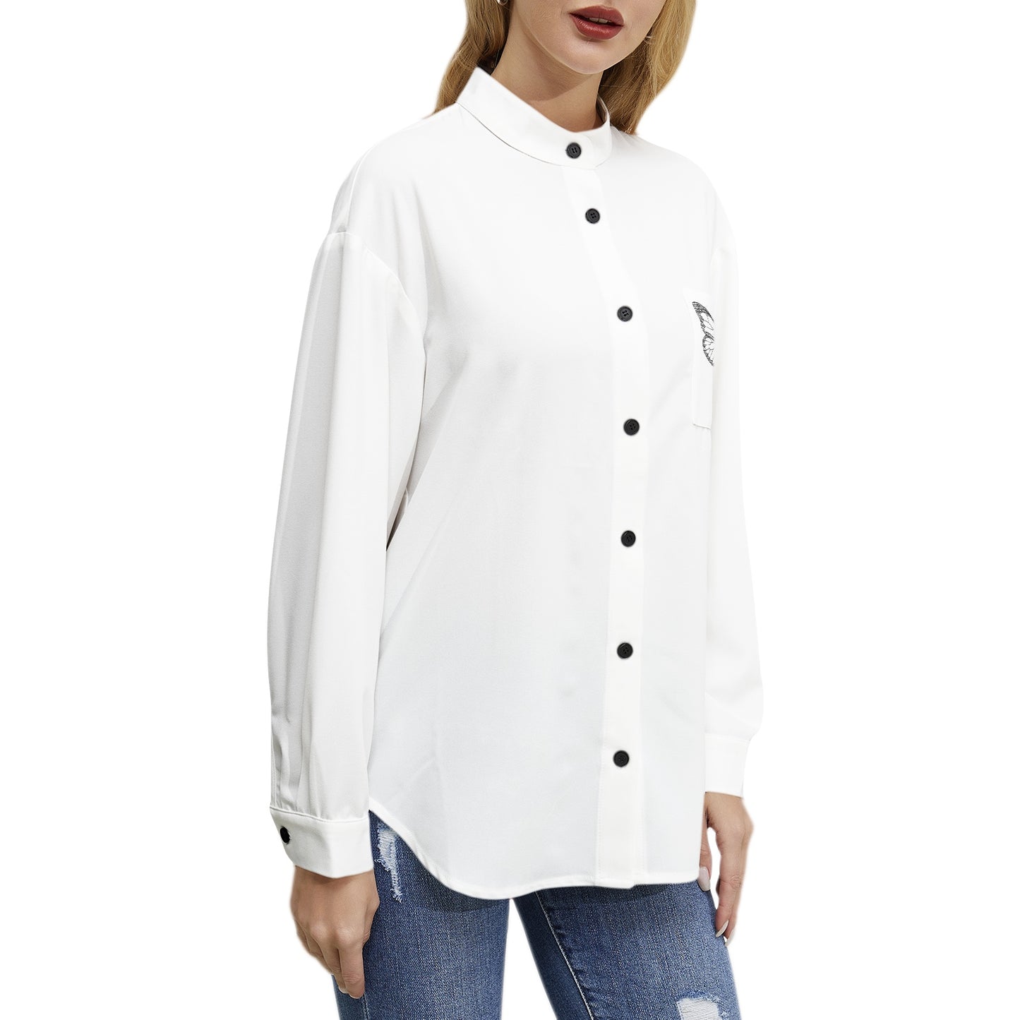 Long Sleeve Button Up Casual Shirt Top