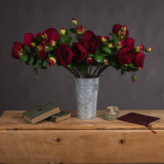 Deep Red Wedding Peony Rose Spray Hill Interiors 