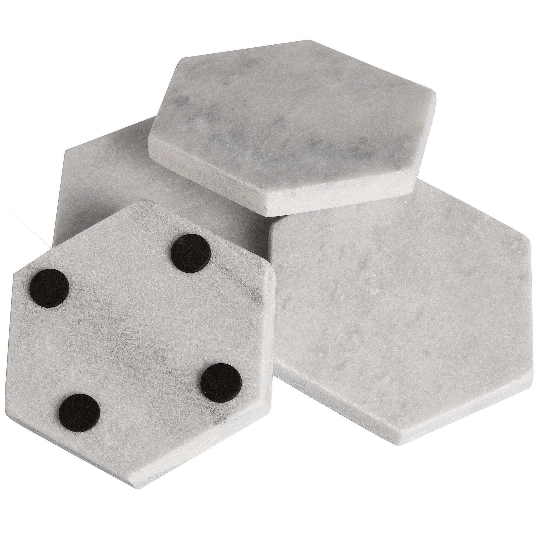 Grey Marble Hexagonal Coasters Hill Interiors 