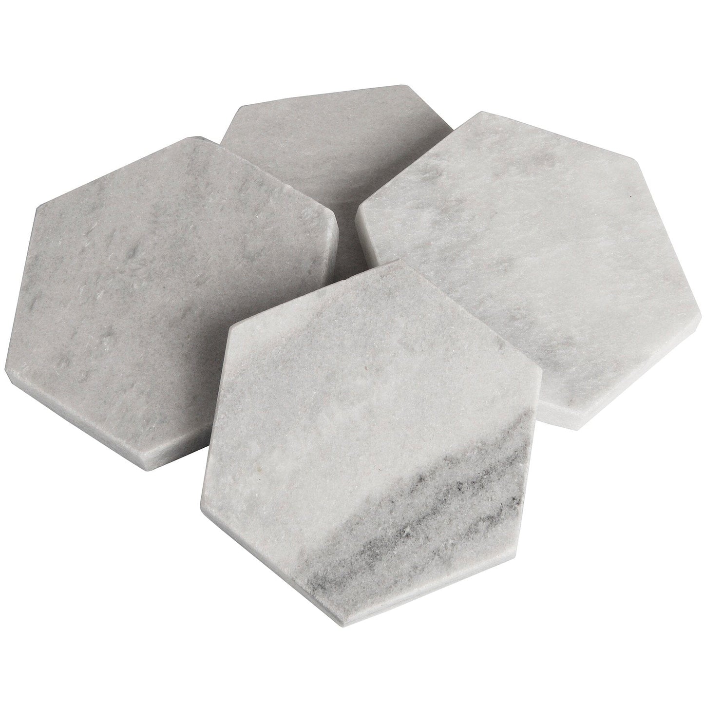 Grey Marble Hexagonal Coasters Hill Interiors 