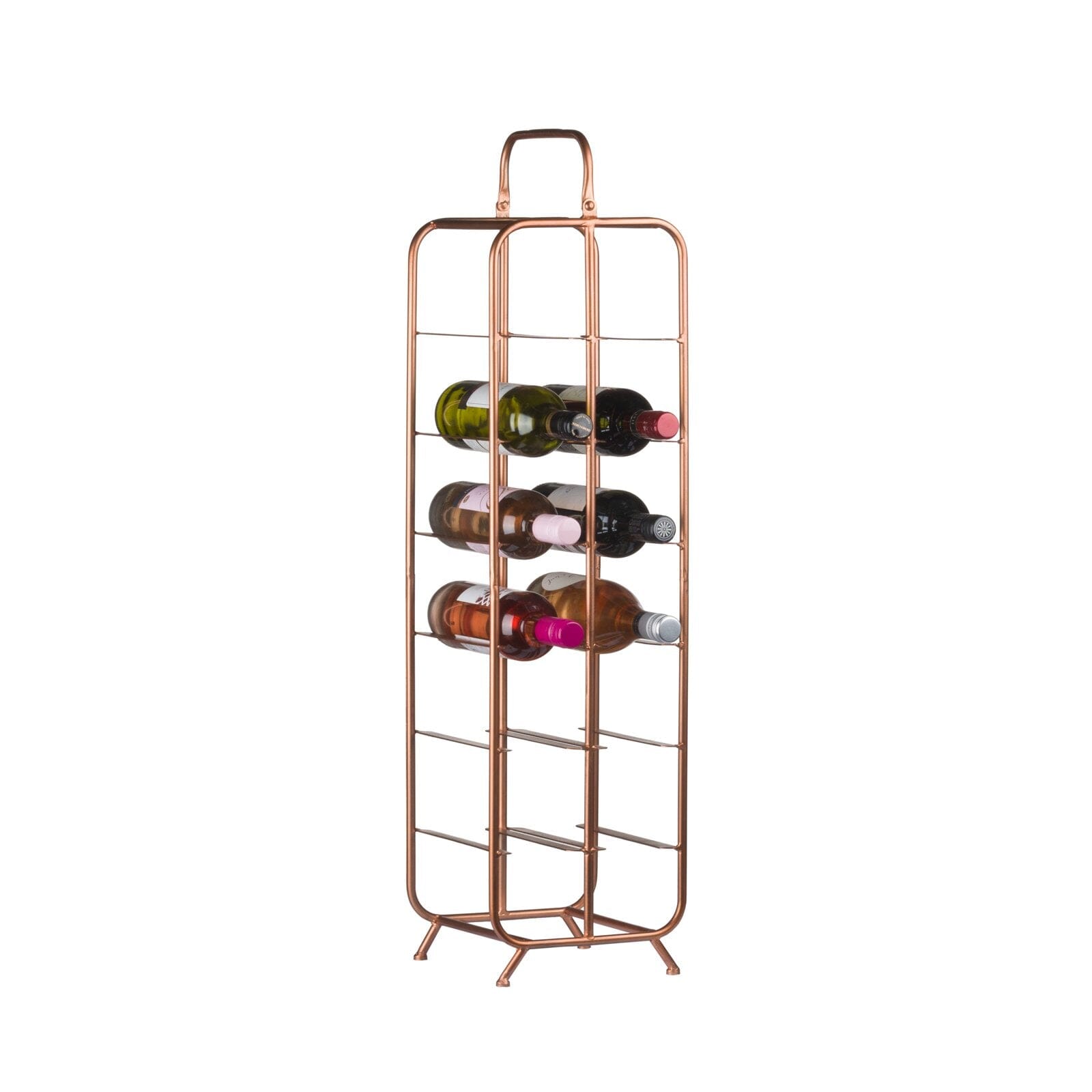 Industrial Inspired Copper Finished 12 Bottle Wine Holder Hill Interiors 